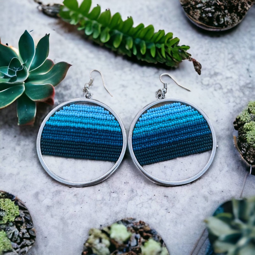 Beaded Hoop Earrings